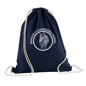 Merlod Y Carneddau Ponies - Navy Drawstring Bag