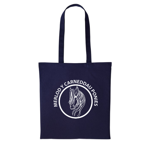 Merlod Y Carneddau Ponies - Oxford Navy Tote Bag